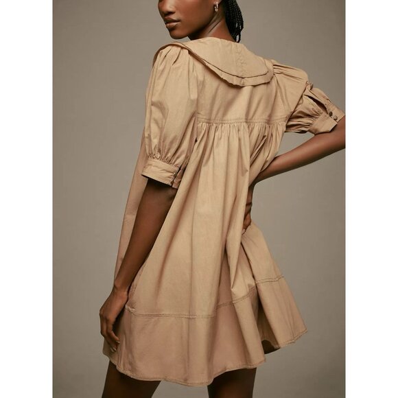 Anthropologie Pilcro Short-Sleeve Bow-Front Tunic Mini Dress Womens M Oversized - Picture 2 of 12